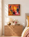 Astrid original artwork — 20 × 20 inches, oak float frame, scene 04