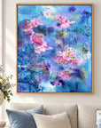 Exuberance framed canvas print in a light editorial interior