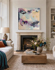Reciprocity original artwork in a premium white float frame — living room | Nicola Bird