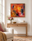 Astrid original artwork — 20 × 20 inches, oak float frame, scene 06