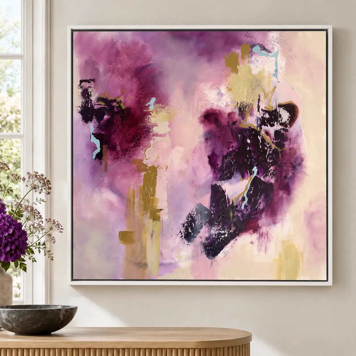 Connection original artwork in a premium white float frame — cropped hero | Nicola Bird