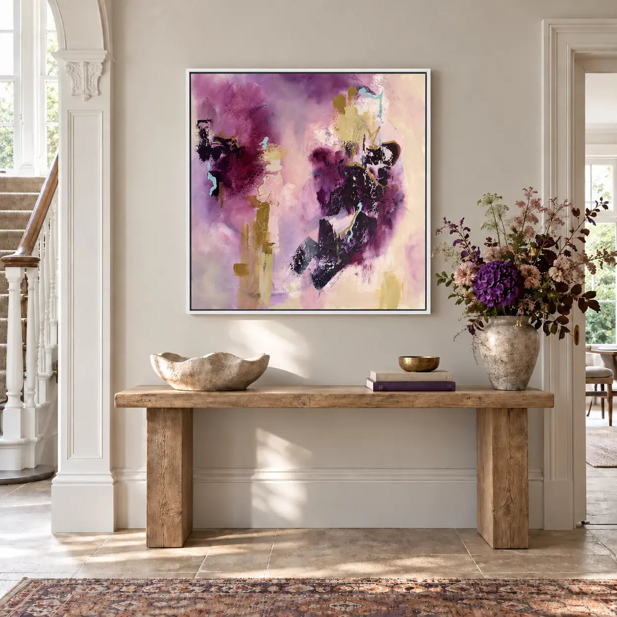 Connection original artwork in a premium white float frame — hallway | Nicola Bird