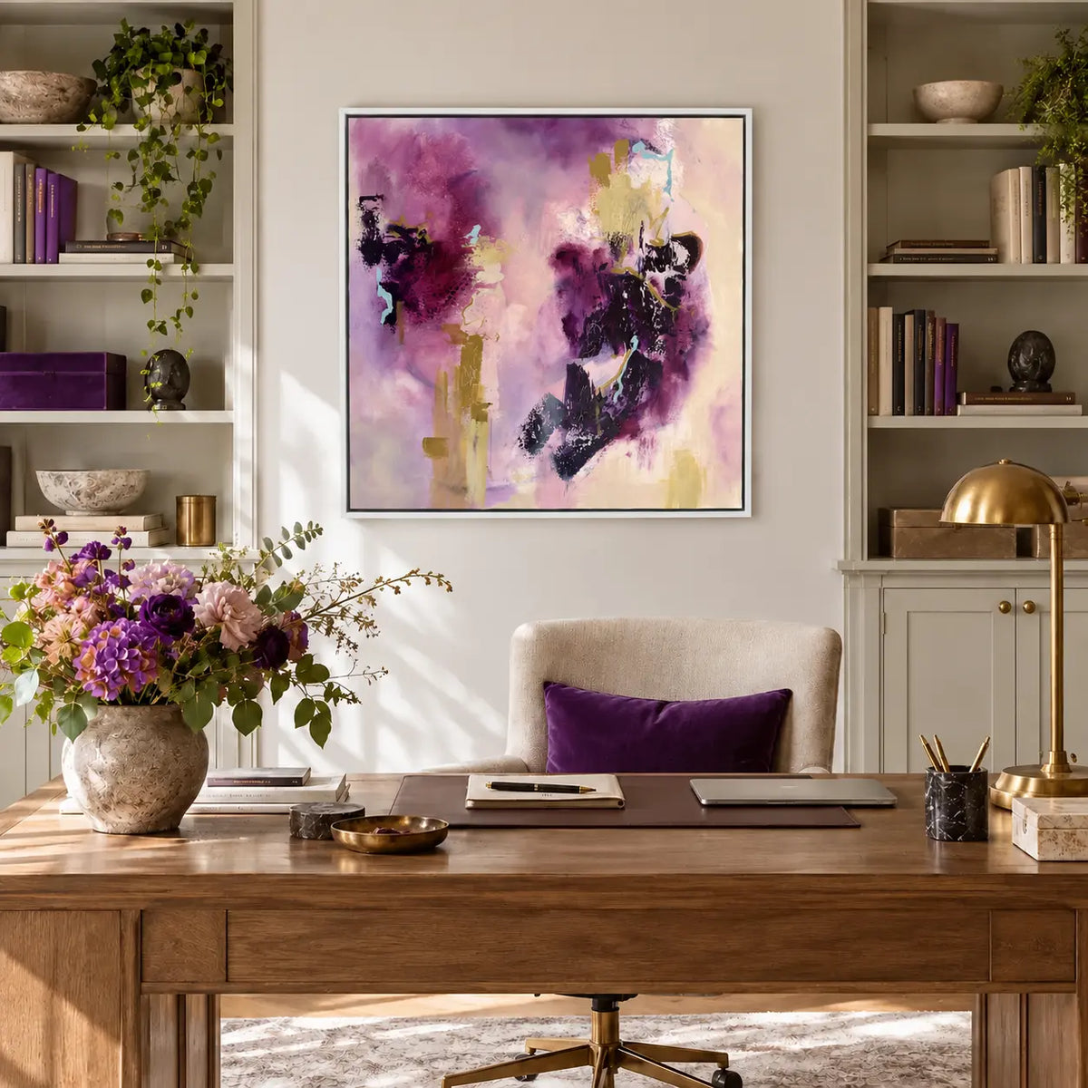 Connection original artwork in a premium white float frame — office | Nicola Bird