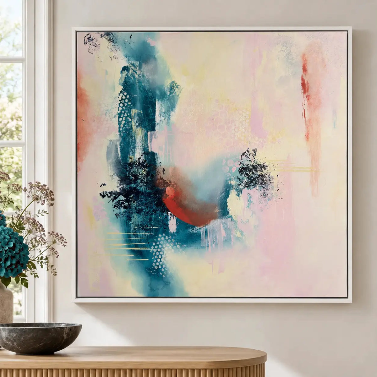 Courage original artwork in a premium white float frame — close crop | Nicola Bird