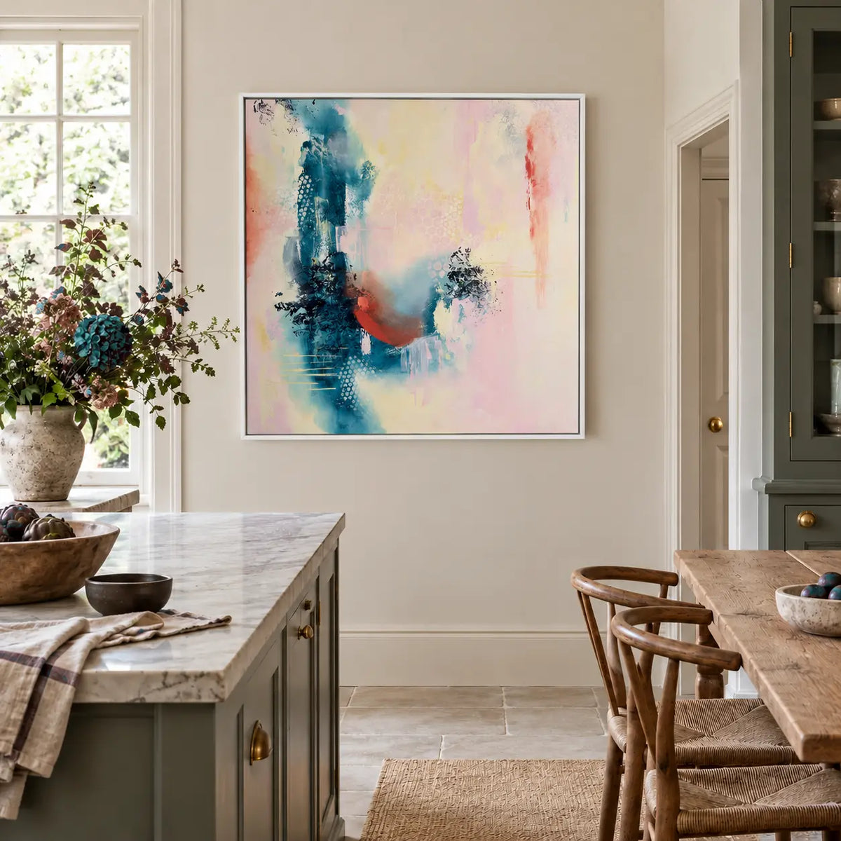 Courage original artwork in a premium white float frame — kitchen | Nicola Bird