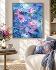 Exuberance framed canvas print in a light editorial interior