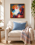 Florence original artwork — 20 × 20 inches, oak float frame, scene 02