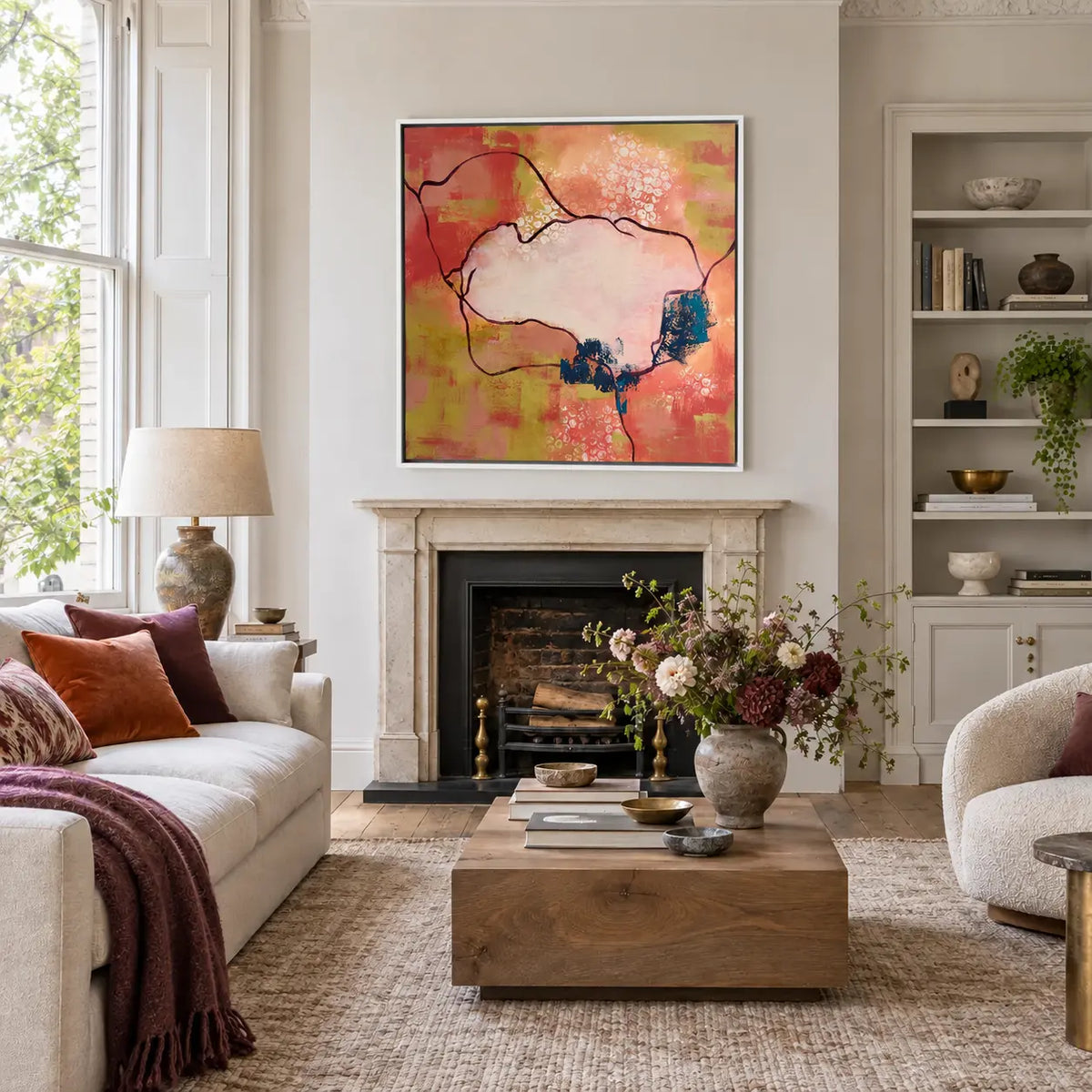 Impact original artwork in a premium white float frame — living room | Nicola Bird