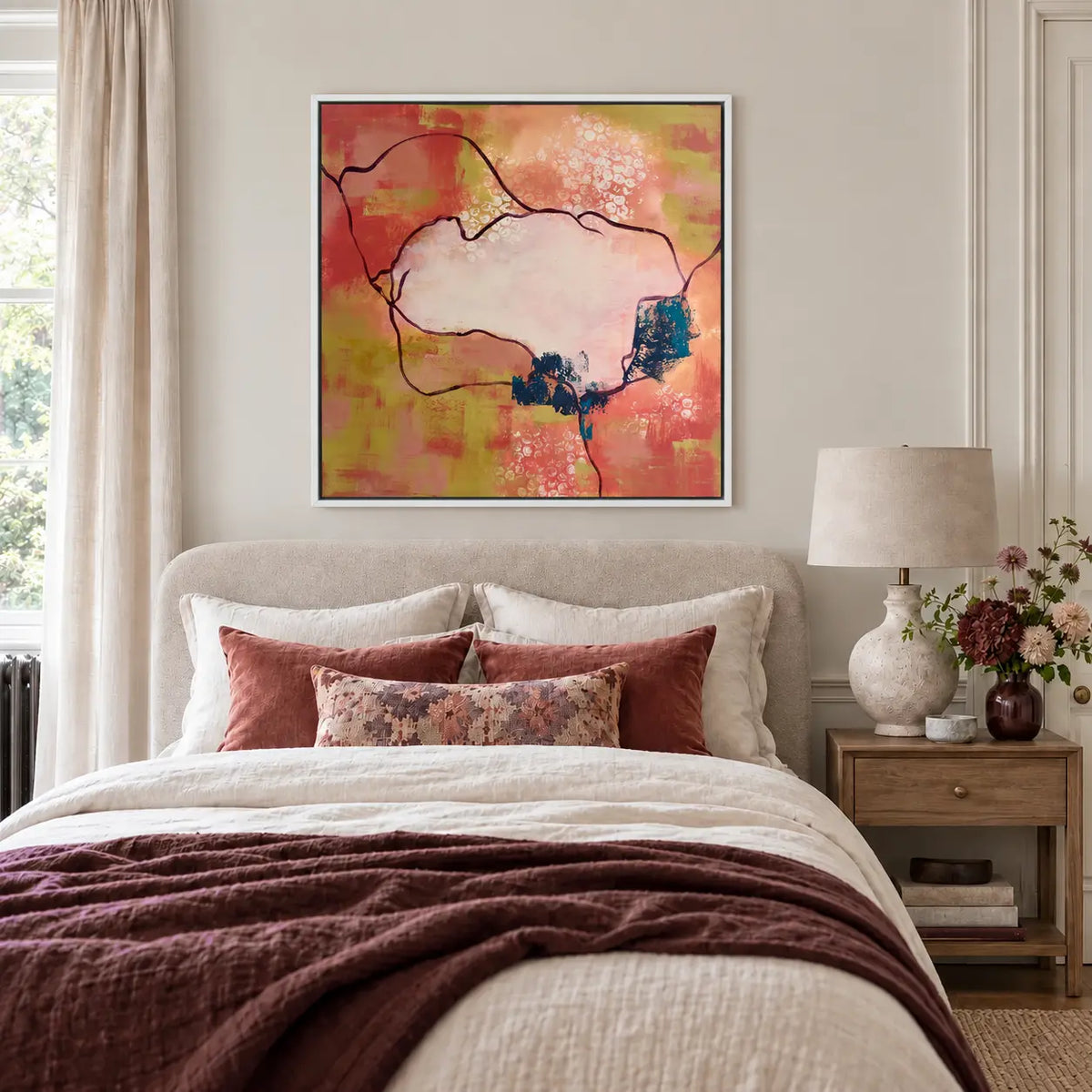 Impact original artwork in a premium white float frame — bedroom | Nicola Bird