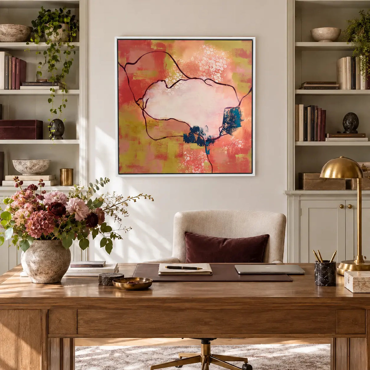Impact original artwork in a premium white float frame — office | Nicola Bird