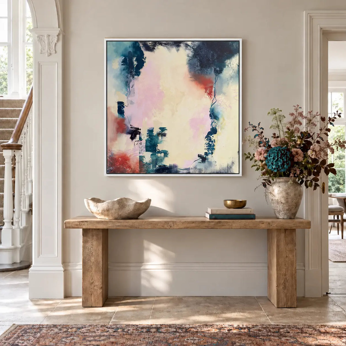 Inclusion original artwork in a premium white float frame — hallway | Nicola Bird