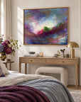 Moody Bitch framed canvas print in a light editorial interior