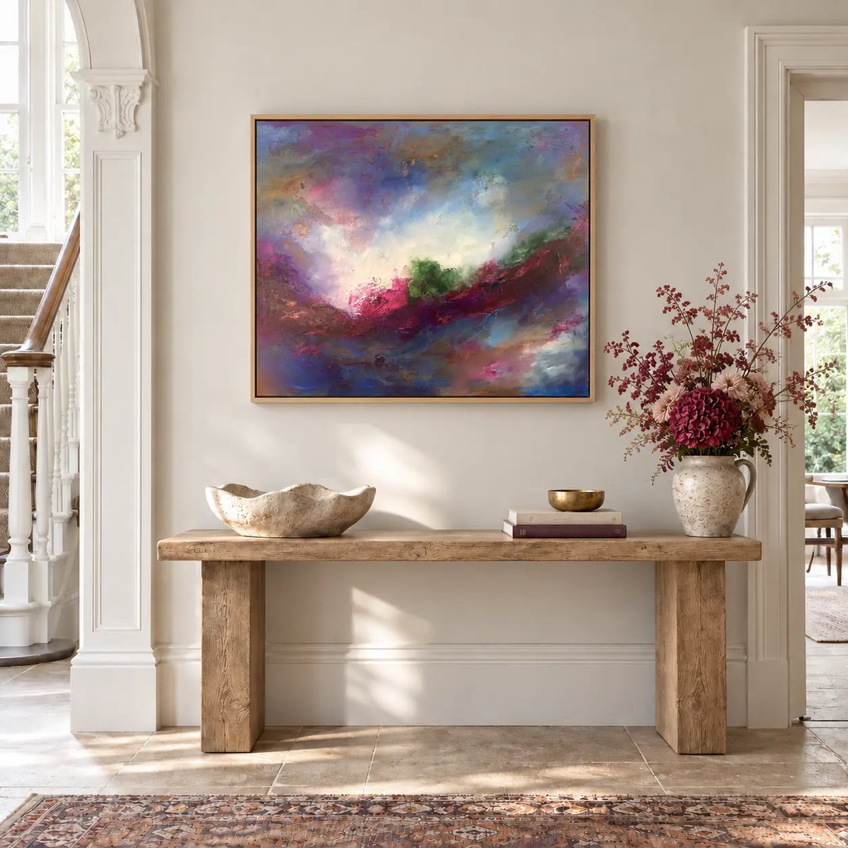 Moody Bitch original artwork in a oak float frame — hallway | Nicola Bird