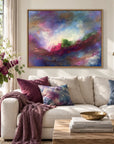 Moody Bitch framed canvas print in a light editorial interior