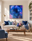 Nyx framed canvas print in a living room
