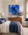 Nyx framed canvas print in a bedroom