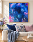 Nyx framed canvas print — living room close-up