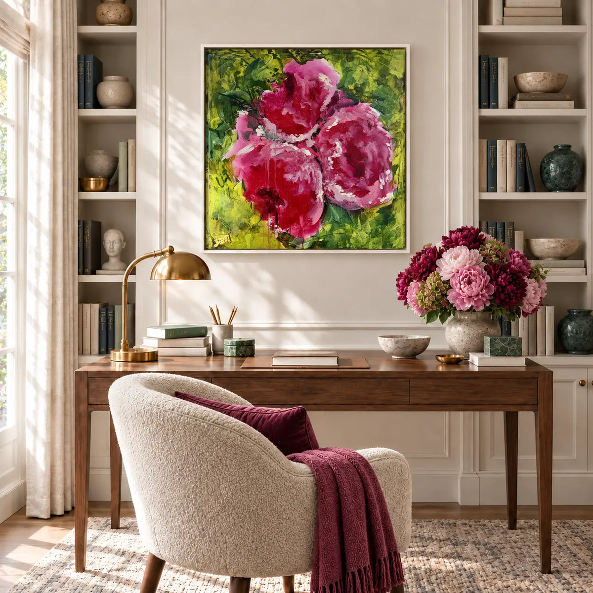 Physis original artwork in a white float frame — office | Nicola Bird