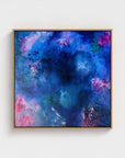 Natural oak float-frame option for Nyx framed canvas print