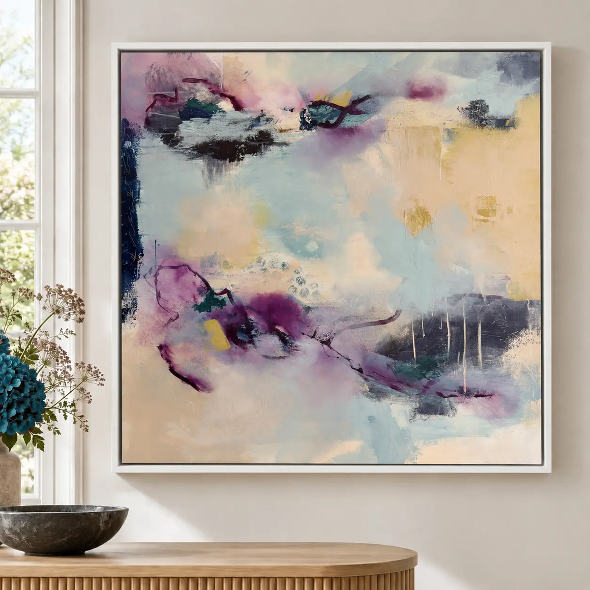 Reciprocity original artwork in a premium white float frame — cropped hero | Nicola Bird