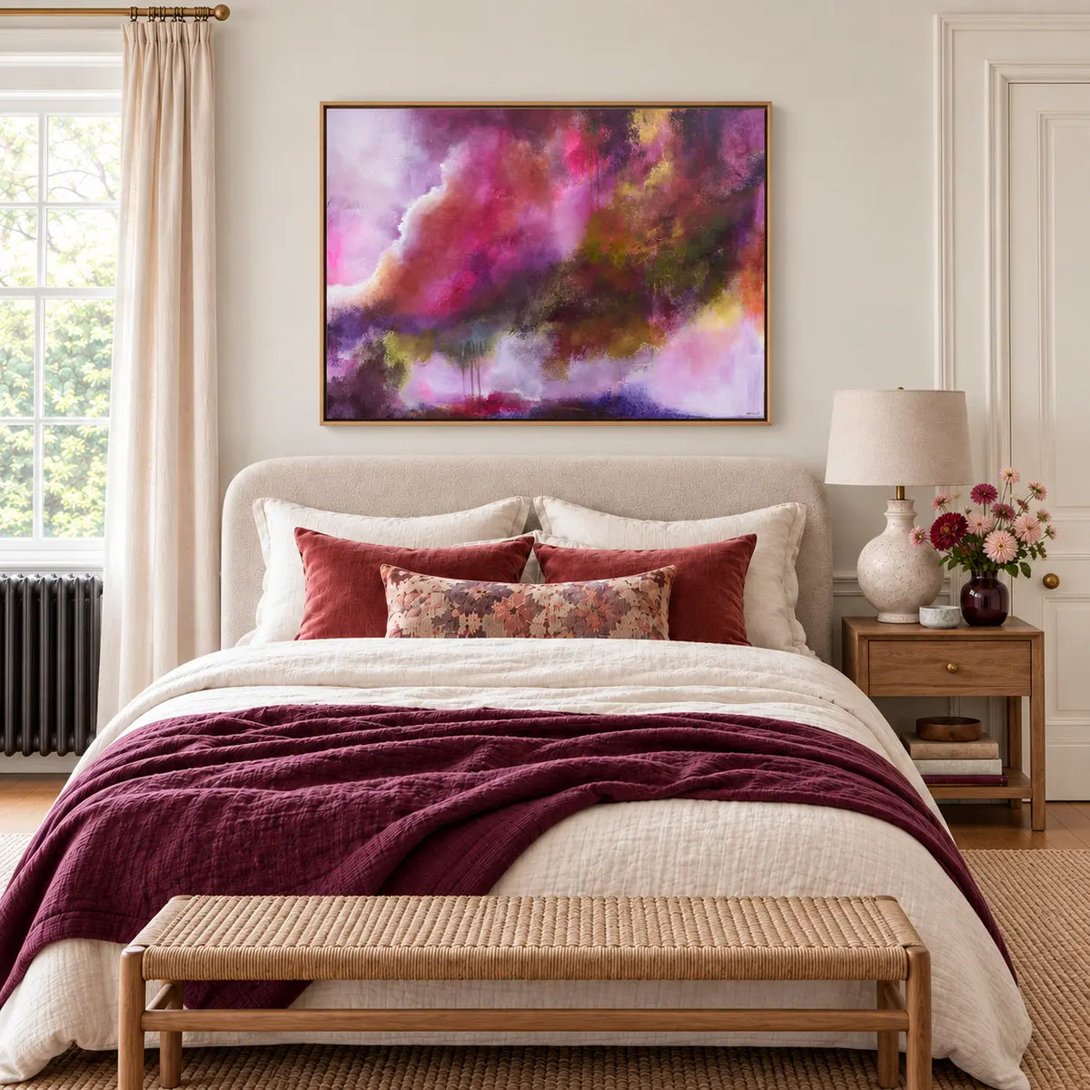The Gift original artwork in a oak float frame — bedroom | Nicola Bird