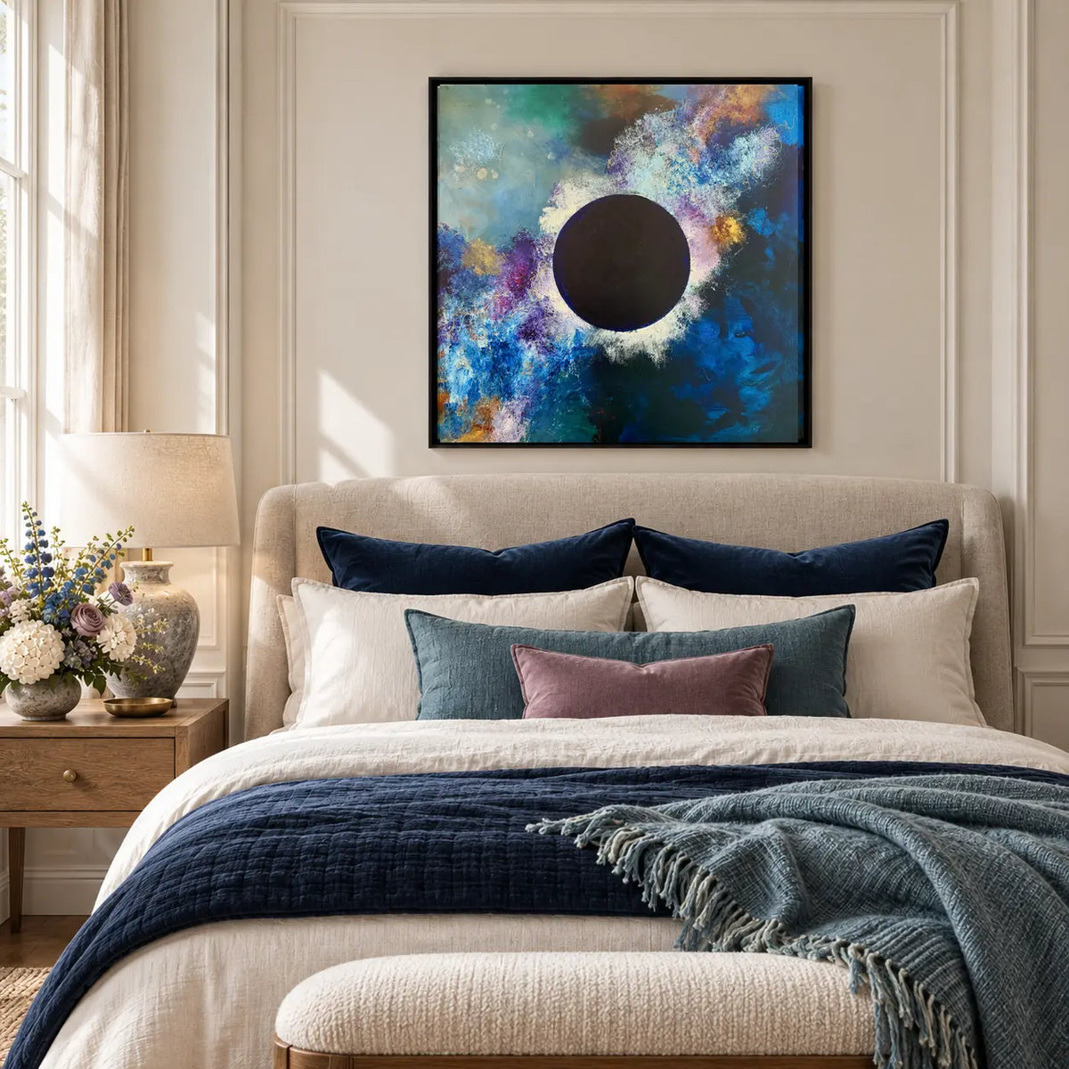 The Sorceress original artwork in a black float frame — bedroom | Nicola Bird
