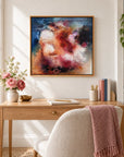 Vivienne original artwork — 20 × 20 inches, oak float frame, scene 05